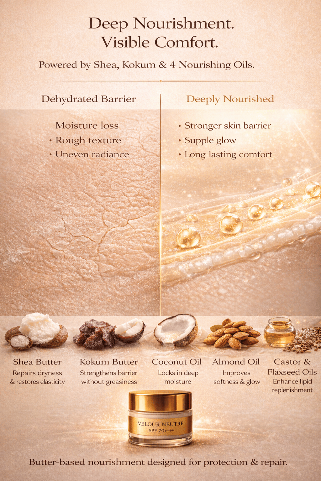 Velour Neutre Aroma Booster SPF 70++++ Whipped Face & Body Butter | Sunscreen & Moisturizer | Science-Backed Protection, Botanical-Led Nourishment