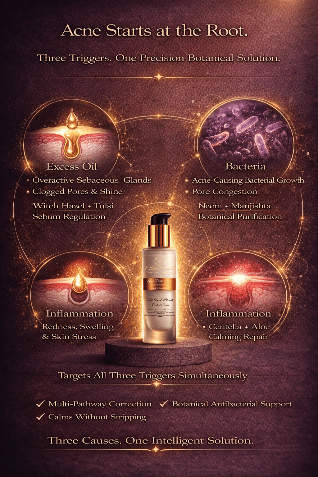 Acné Purité Elixir | 20-Ingredient Sceince Backed Botanical Architecture for Root-Level Acne Correction