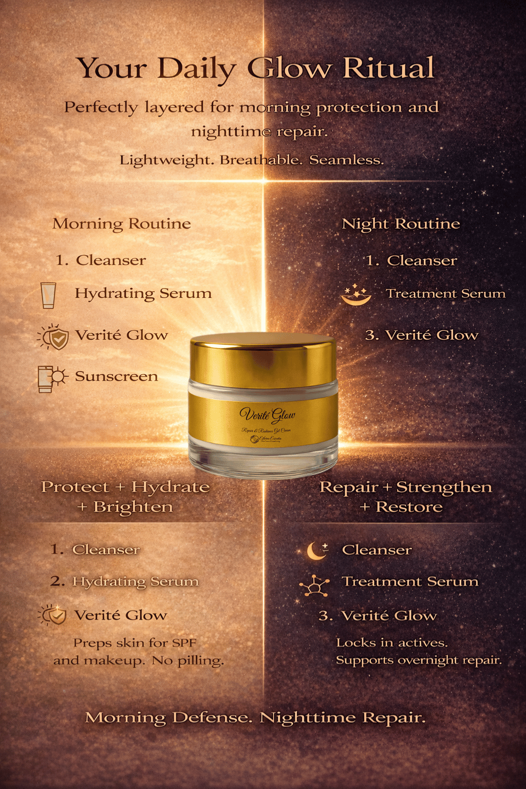 Verité Glow Gotu Kola Anti-Aging Gel Cream | Formulated with 27+ Science Backed Clinical Actives & Powered by Botanical Wisdom