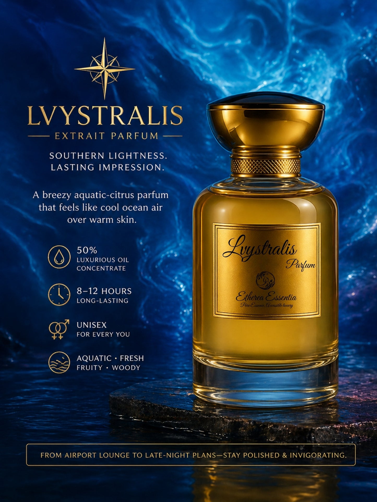 Lvystralis Unisex Extrait Parfum | Aquatic, Fresh, Fruity, Woody, Long-Lasting Unisex Parfum | 50% Luxurious Oil Concentrate | Better Than Pacific Chill worth Rs 31,500