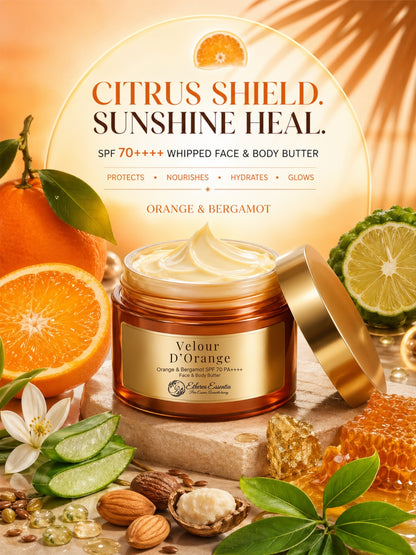 Velour d’Orange| India's First Orange & Bergamot SPF 70 PA++++ Mineral Gel Sunscreen, Moisturizer & Aroma Booster | Sunscreen & Moisturizer | Science-Backed Protection, Botanical-Led
