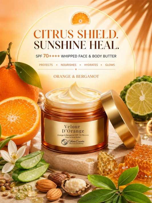 Velour d’Orange| India's First Orange & Bergamot SPF 70 PA++++ Mineral Gel Sunscreen, Moisturizer & Aroma Booster | Sunscreen & Moisturizer | Science-Backed Protection, Botanical-Led