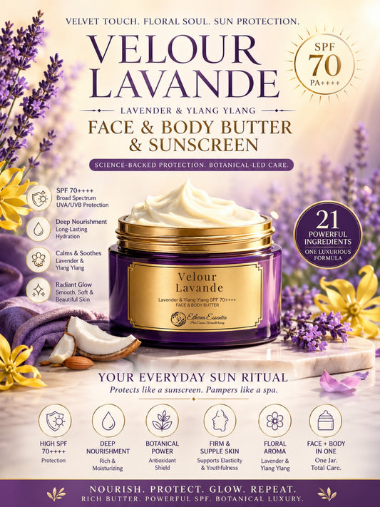 Velour Lavande | India's First Lavender & Ylang Ylang SPF 70 PA++++ Mineral Gel Sunscreen, Moisturizer & Aroma Booster | Sunscreen & Moisturizer | Science-Backed Protection, Botanical-Led