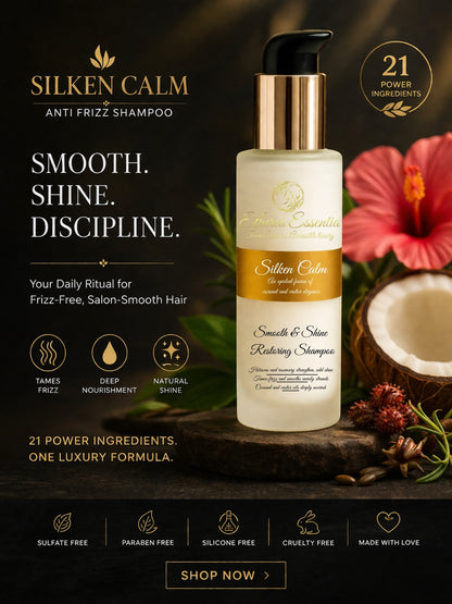 Silken Calm Anti Frizz Shampoo | Smooth & Shine Restoring Shampoo with Coconut & Castor Oils