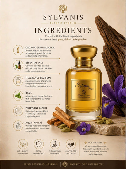 Sylvanis Unisex Extrait Parfum | Smoky, Creamy, Woody, Deep, Long-Lasting Unisex Parfum | 50% Luxurious Oil Concentrate | Better Than LL Santal worth Rs 25,146/100ml