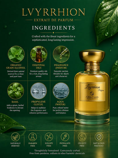Lvyrrhion Unisex Perfume | Deep, Minty Fresh, Subtle Floral, Subtle Sweet, Long-Lasting Unisex Parfum | 50% Luxurious Oil Concentrate | Better Than V Eros worth Rs 5,400/100ml