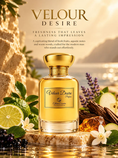 Velour Desire Unisex Extrait De Parfum | Fresh, Aquatic, Confident & Irresistible Perfume | 50% Luxurious Oil Concentrate | Better Than Hawas Worth ₹3,800