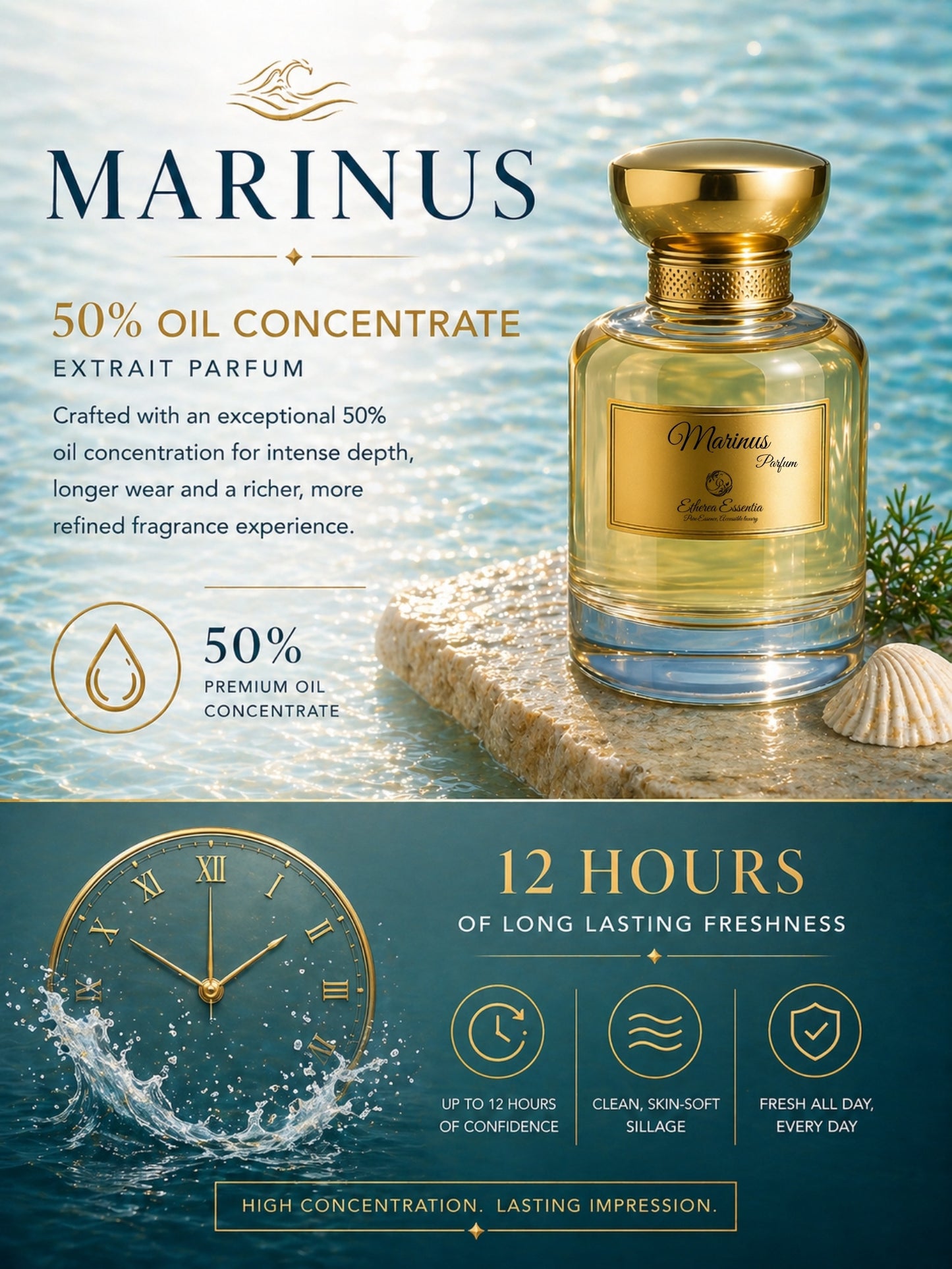 Marinus Unisex Extrait Parfum | Salty, Aquatic, Woody, Long-Lasting Unisex Parfum | 50% Luxurious Oil Concentrate | Better Than Aqua DG worth Rs 10,250/100ml