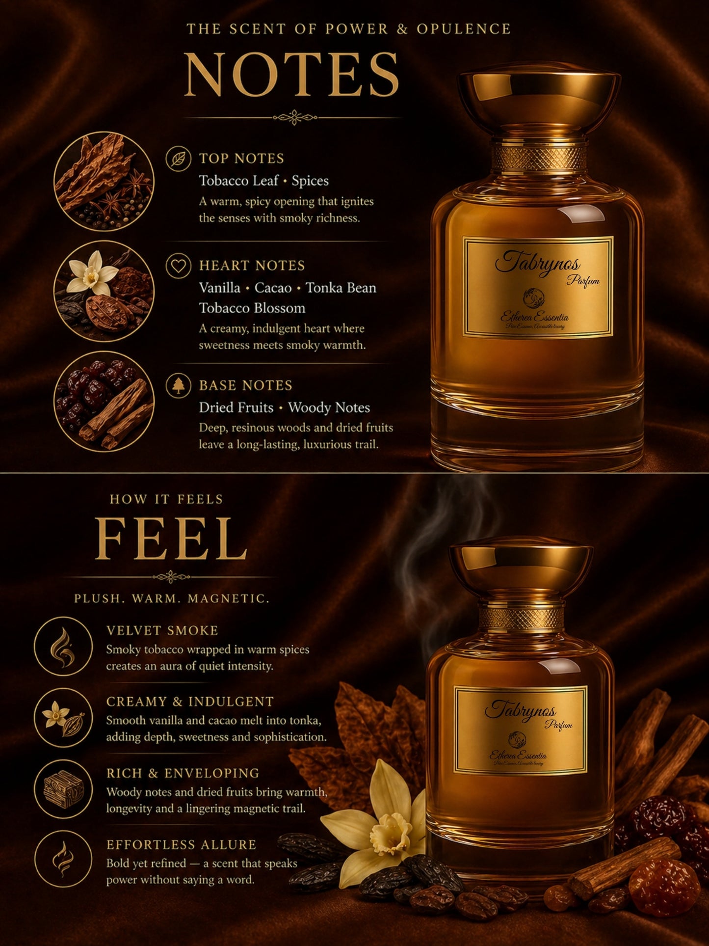 Tabrynos Unisex Perfume | Warm, Seductive, Smoky, Spicy, Long-Lasting Unisex Parfum | 50% Luxurious Oil Concentrate | Better Than Tobacco Vanille worth Rs30,400
