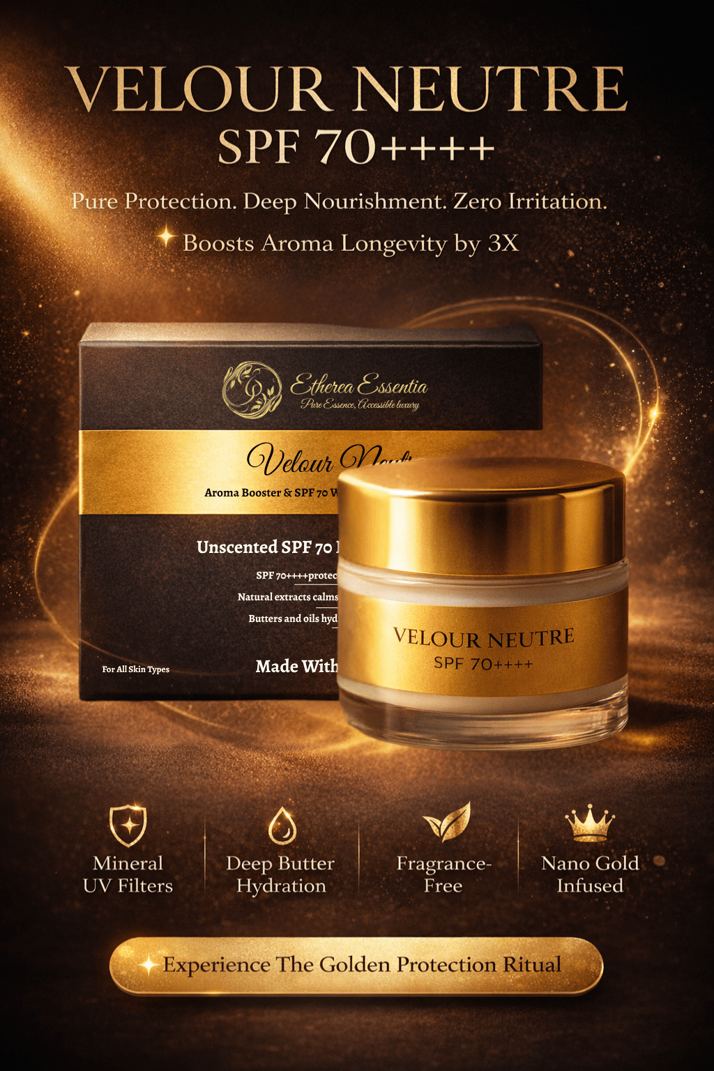 Velour Neutre Aroma Booster SPF 70++++ Whipped Face & Body Butter | Sunscreen & Moisturizer | Science-Backed Protection, Botanical-Led Nourishment