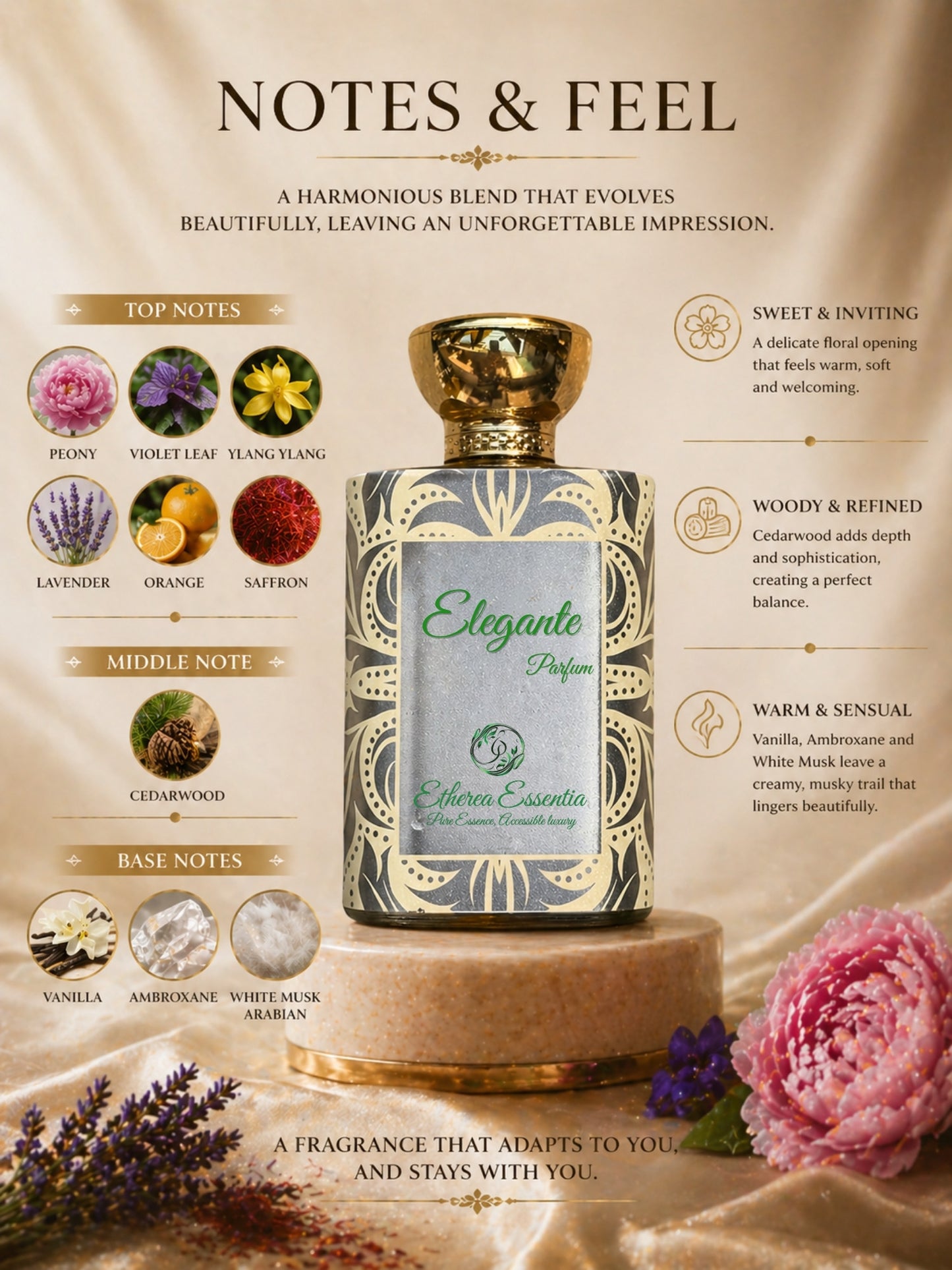 Elegante Unisex Parfum | Sweet, Sophisticated, Professional, Seductive, Long-Lasting | 50% Luxurious Oil Concentrate