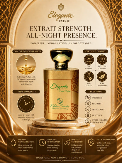 Elegante Extrait Unisex Perfume | Traditional Arabic Fragrance | Sweet, Seductive, Floral, Arabic Oud, Long-Lasting Unisex Parfum | 50% Luxurious Oil Concentrate | Better Than OUD FOR GREATNESS worth Rs 39,800