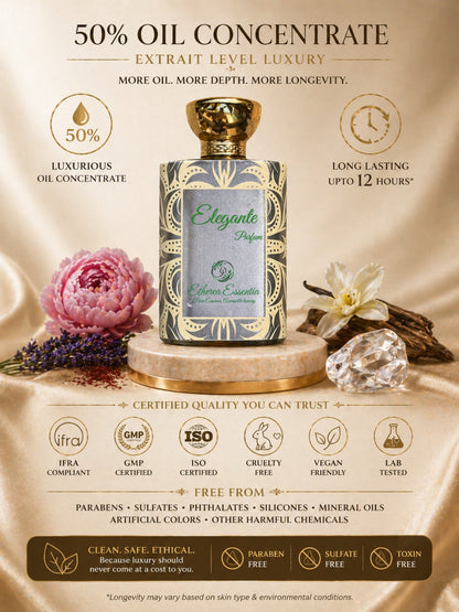 Elegante Unisex Parfum | Sweet, Sophisticated, Professional, Seductive, Long-Lasting | 50% Luxurious Oil Concentrate