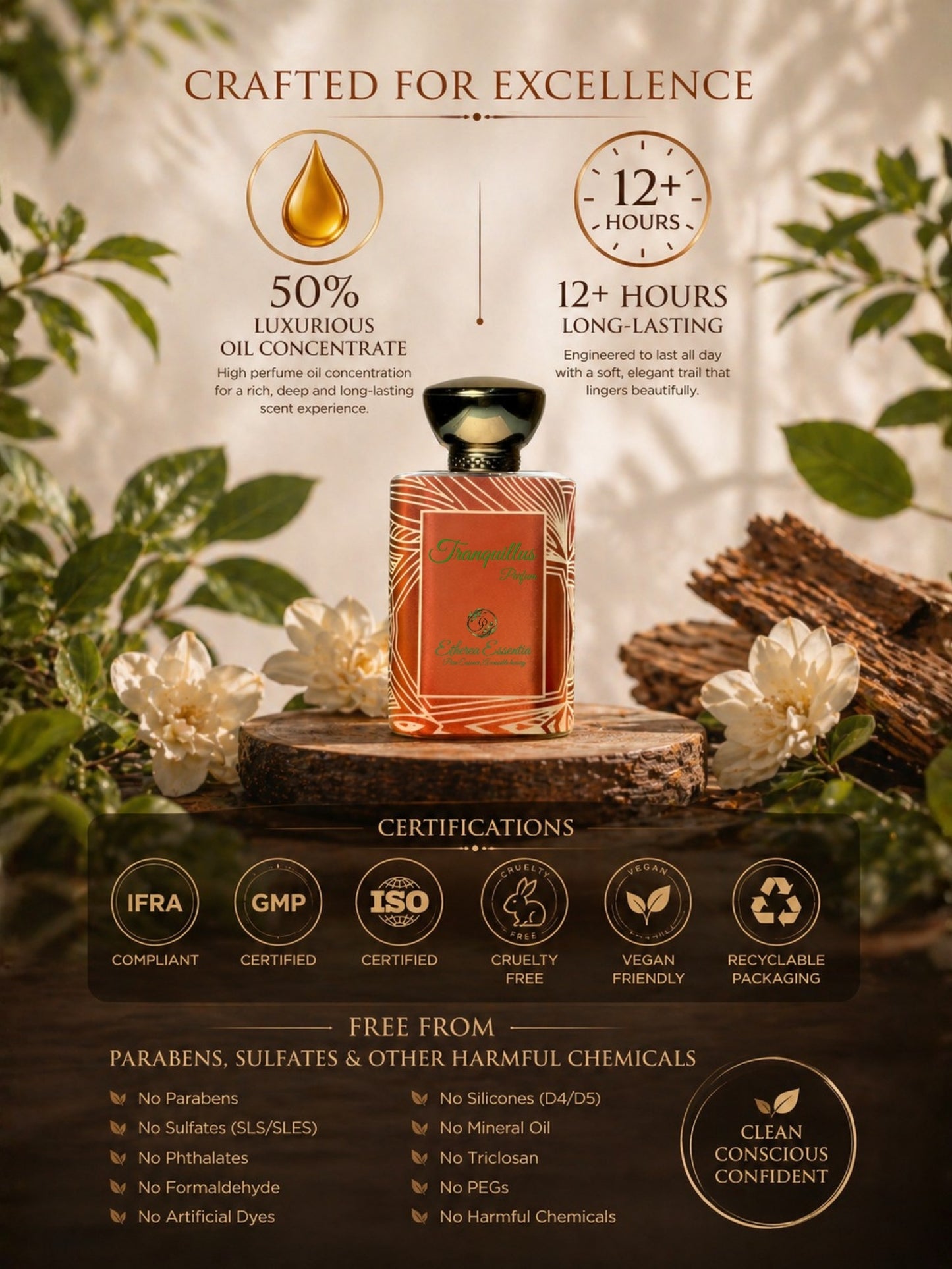 Tranquillus Unisex Perfume | Fresh, Creamy, Woody, Long-Lasting | 50% Luxurious Oil Concentrate | Better Than Tam Dao worth Rs 26,500