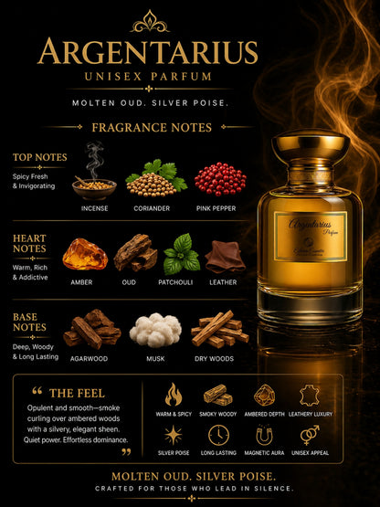 Argentarius Unisex Perfume | Warm, Spicy, Mysterious, Dominant, Seductive, Long-Lasting Unisex Parfum | 50% Luxurious Oil Concentrate | Better Than G Intense Oud worth Rs 18,500