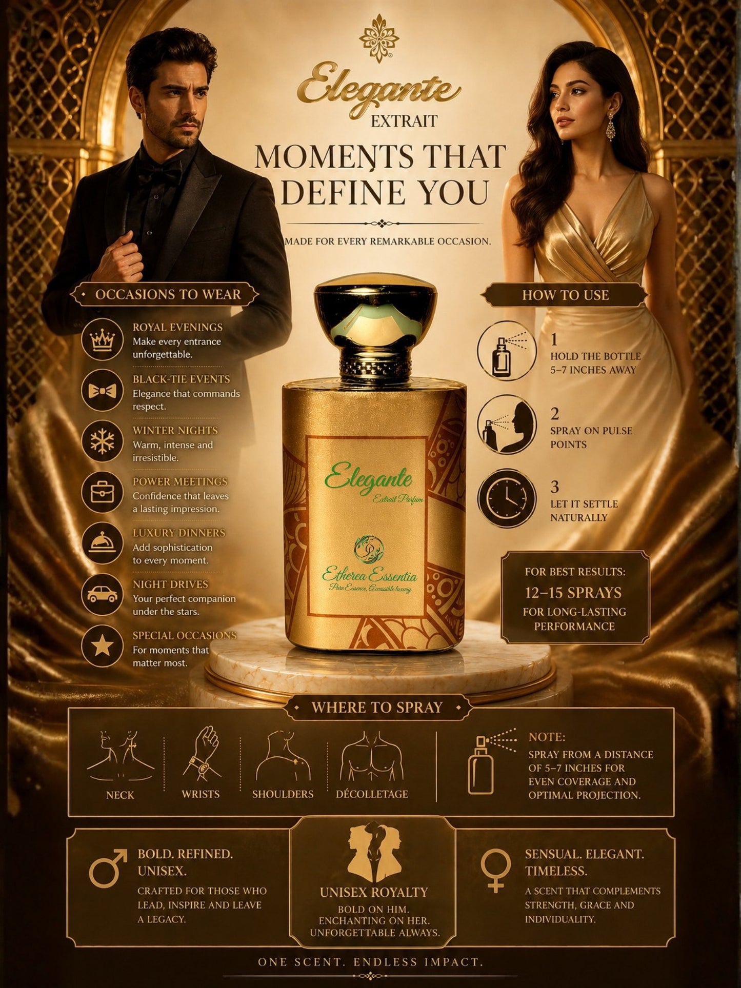 Elegante Extrait Unisex Perfume | Traditional Arabic Fragrance | Sweet, Seductive, Floral, Arabic Oud, Long-Lasting Unisex Parfum | 50% Luxurious Oil Concentrate | Better Than OUD FOR GREATNESS worth Rs 39,800