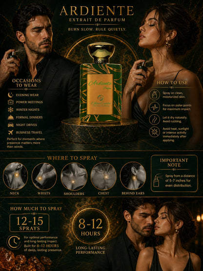 Ardiente Unisex Perfume | Warm, Spicy, Mysterious, Dominant, Seductive, Long-Lasting Unisex Parfum | 50% Luxurious Oil Concentrate | Better Than D Icon Absolute worth Rs 8,900