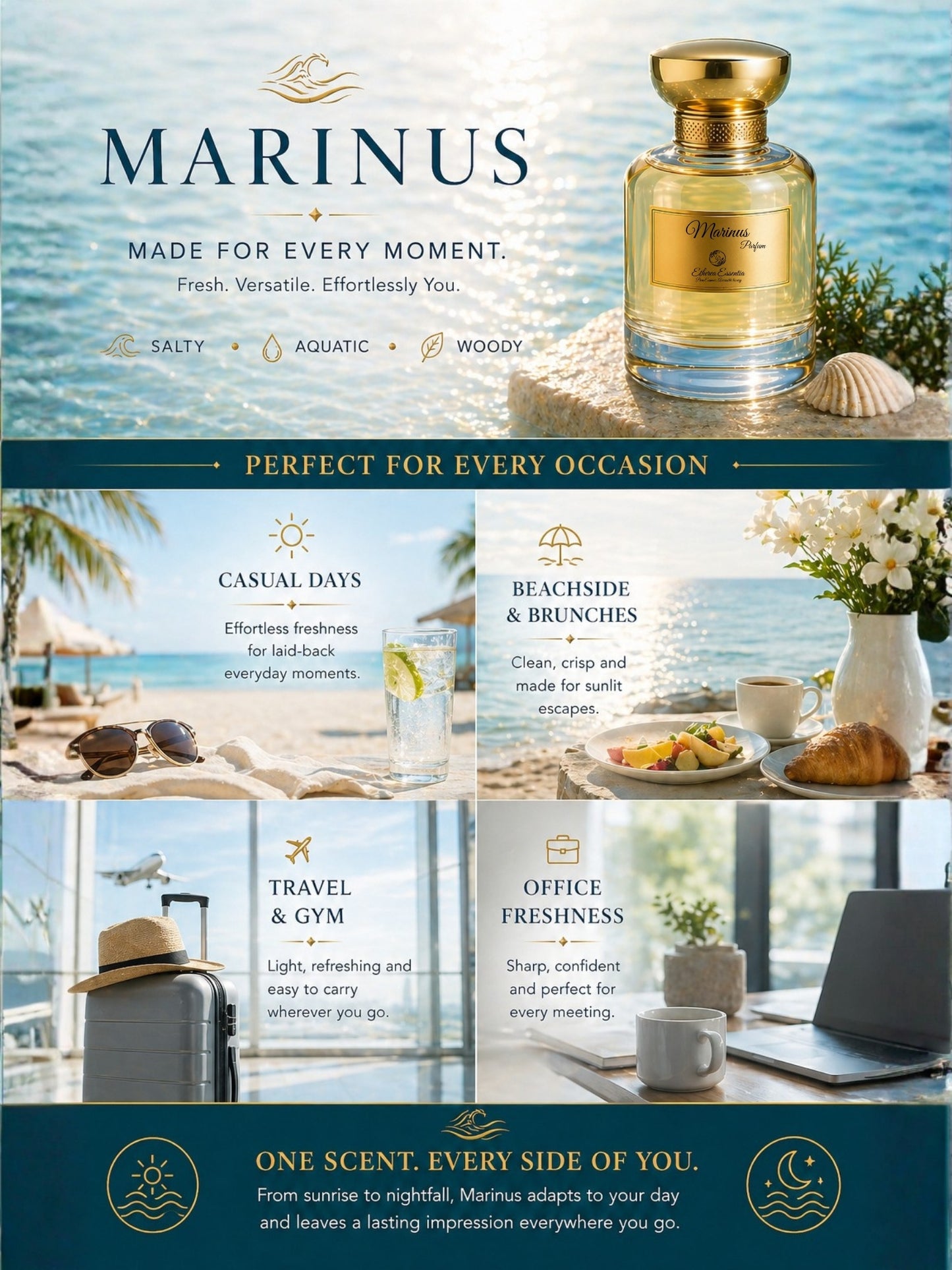 Marinus Unisex Extrait Parfum | Salty, Aquatic, Woody, Long-Lasting Unisex Parfum | 50% Luxurious Oil Concentrate | Better Than Aqua DG worth Rs 10,250/100ml