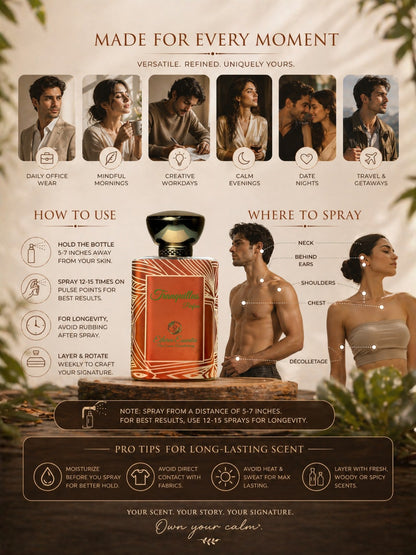 Tranquillus Unisex Perfume | Fresh, Creamy, Woody, Long-Lasting | 50% Luxurious Oil Concentrate | Better Than Tam Dao worth Rs 26,500