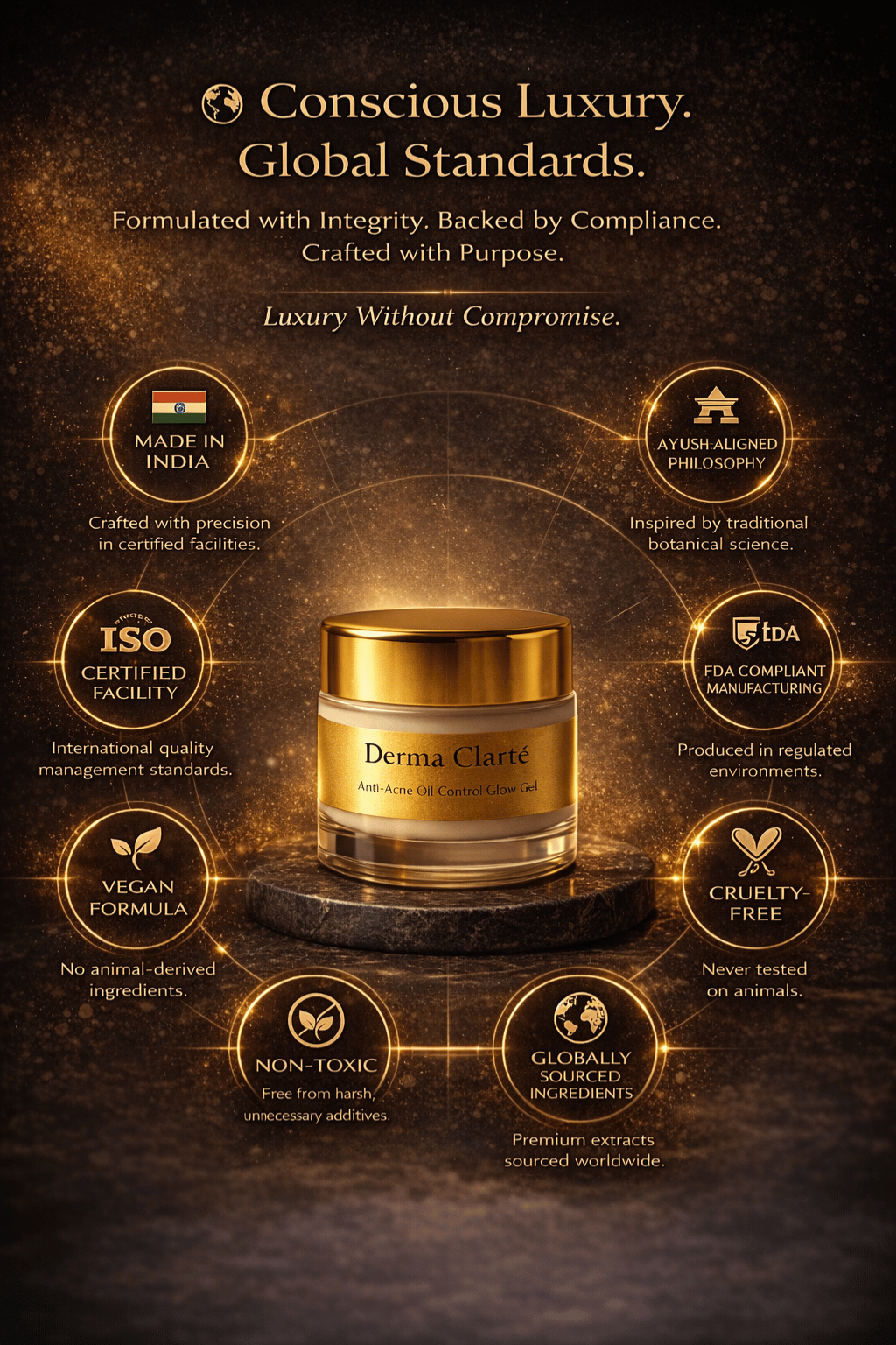 Derma Clarté | Clinical-Grade Botanical Anti-Acne Glow Gel | 20 Science-Backed Actives & Botanicals