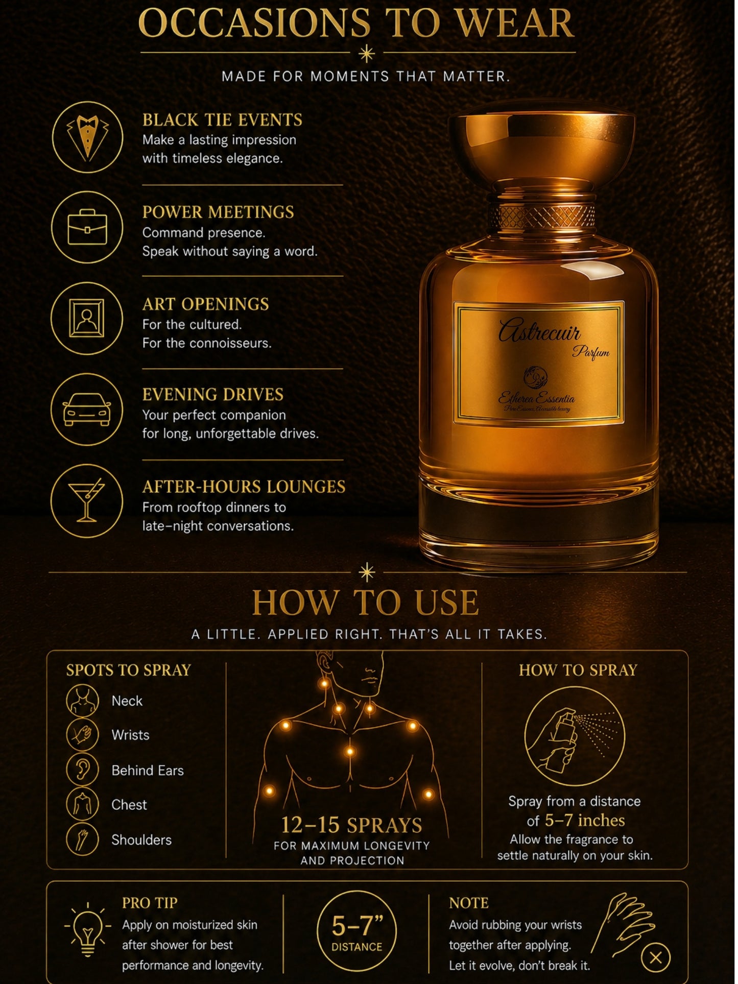 Astrecuir Unisex Perfume | Warm, Seductive, Smooth, Elegant, Long-Lasting Unisex Parfum | 50% Luxurious Oil Concentrate | Better Than Ombre Leather worth Rs 21,400
