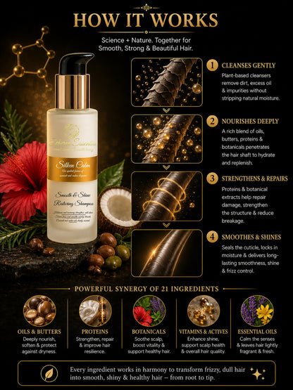 Silken Calm Anti Frizz Shampoo | Smooth & Shine Restoring Shampoo with Coconut & Castor Oils