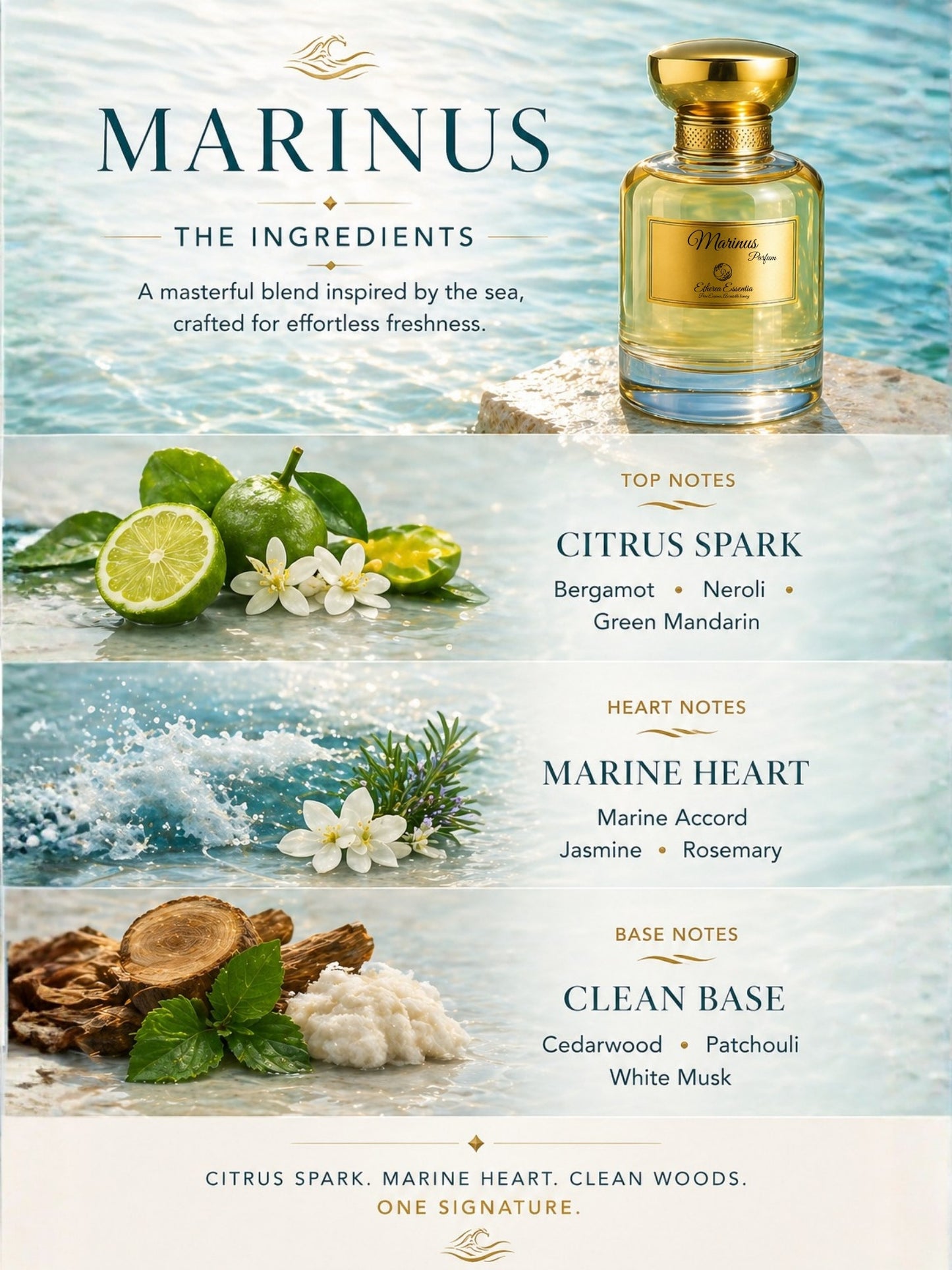 Marinus Unisex Extrait Parfum | Salty, Aquatic, Woody, Long-Lasting Unisex Parfum | 50% Luxurious Oil Concentrate | Better Than Aqua DG worth Rs 10,250/100ml