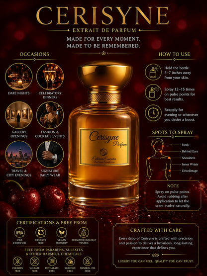 Cerisyne Unisex Perfume | Sweet, Fruity, Floral, Seductive, Long-Lasting Unisex Parfum | 50% Luxurious Oil Concentrate | Better Than BR 540 worth Rs 32,100/70ml