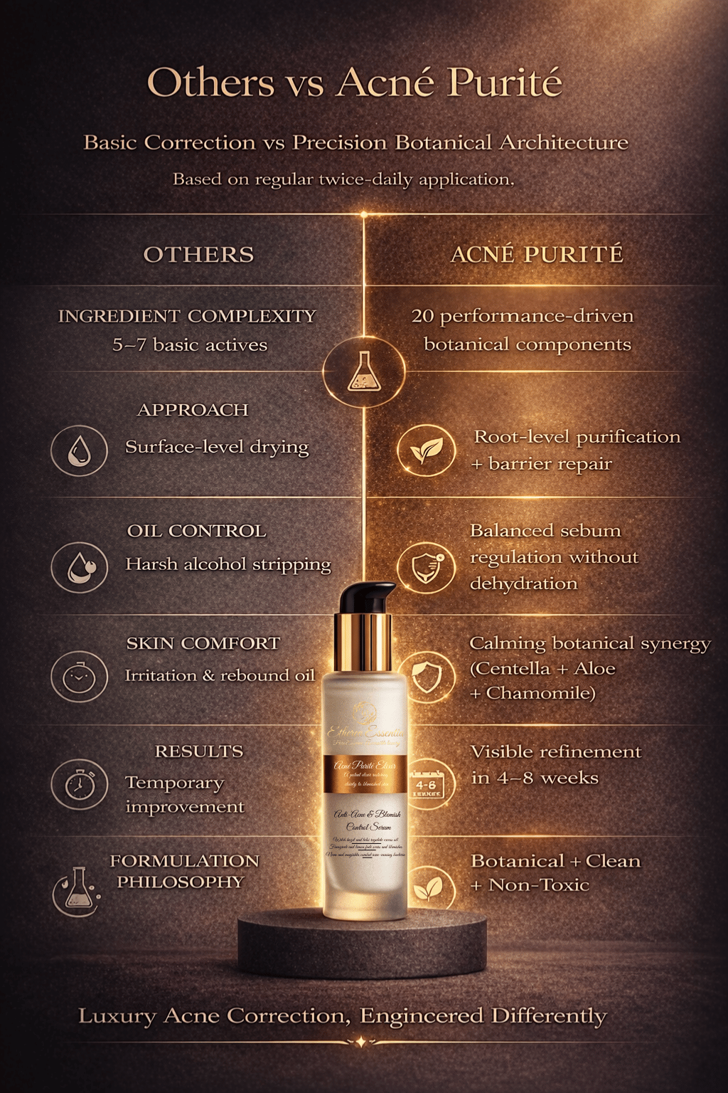 Acné Purité Elixir | 20-Ingredient Sceince Backed Botanical Architecture for Root-Level Acne Correction