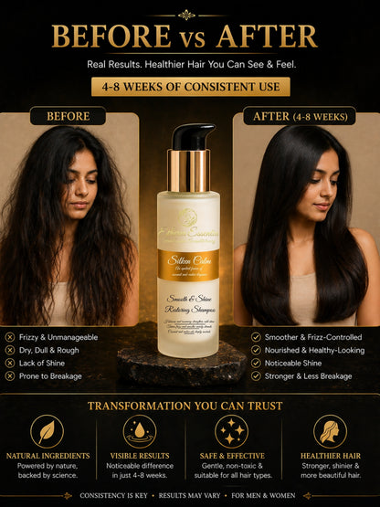 Silken Calm Anti Frizz Shampoo | Smooth & Shine Restoring Shampoo with Coconut & Castor Oils