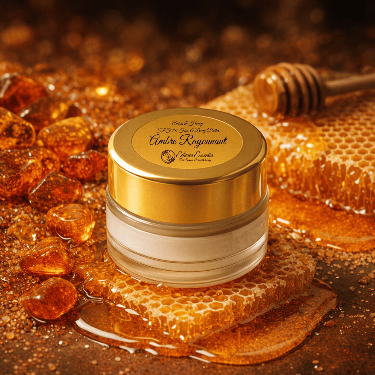 Ambre Rayonnant Amber & Honey SPF 70++++ Face & Body Butter | Sunscreen & Moisturizer